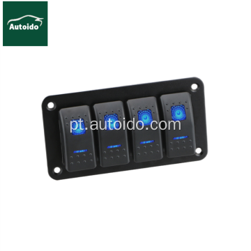 4Gang Rocker Switch Painel de alumínio On-off Switches